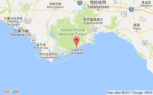 美國海運港口卡拉貝爾carrabelle港口地圖