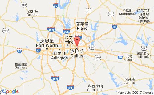 美國海運港口達拉斯dallas,tx港口地圖
