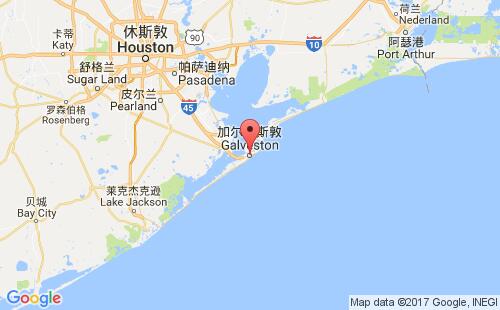 美國(guó)海運(yùn)港口加爾維斯頓galveston,tx港口地圖
