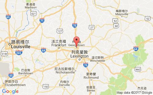 美國(guó)海運(yùn)港口喬治敦georgetown,ky港口地圖