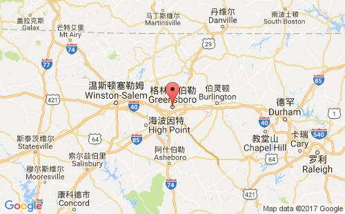 美國(guó)海運(yùn)港口格林斯伯勒greensboro,nc港口地圖