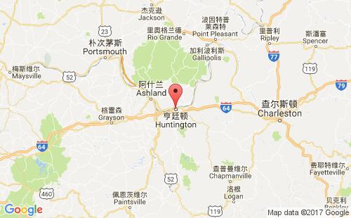 美國(guó)海運(yùn)港口亨廷頓huntington,ky港口地圖