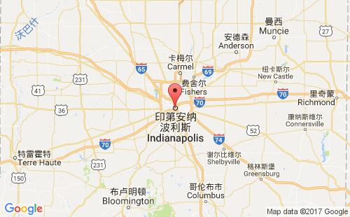 美國(guó)海運(yùn)港口印第安納波利斯indianapolis,in港口地圖