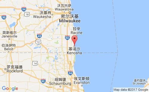 美國海運(yùn)港口基諾沙kenosha,wi港口地圖