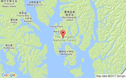 美國(guó)海運(yùn)港口凱奇坎ketchikan港口地圖