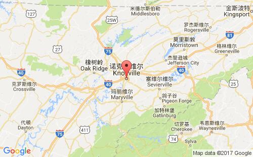 美國海運(yùn)港口諾克斯維爾knoxville,tn港口地圖