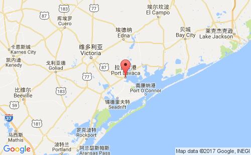 美國海運(yùn)港口拉瓦卡port lavaca,tx港口地圖