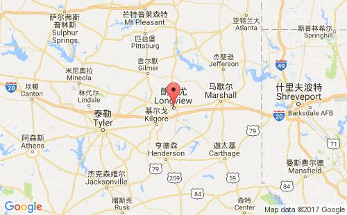 美國(guó)海運(yùn)港口隆維尤longivew港口地圖