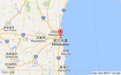 美國海運(yùn)港口密爾沃基milwaukee,wi港口地圖