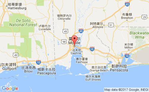 美國海運(yùn)港口莫比爾mobile,al港口地圖