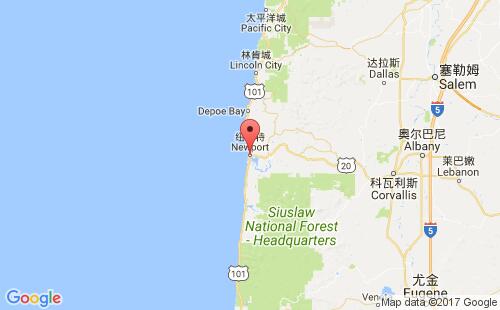 美國海運(yùn)港口紐波特newport,or港口地圖