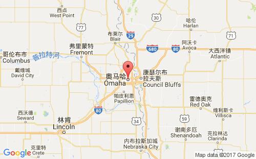 美國海運港口奧馬哈omaha,ne港口地圖