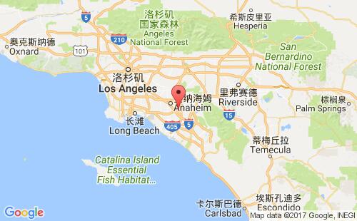 美國(guó)海運(yùn)港口奧蘭治orange港口地圖