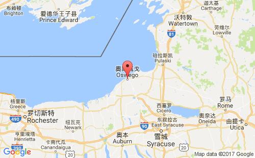 美國海運港口奧斯威戈oswego港口地圖