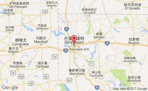 美國(guó)海運(yùn)港口什里夫波特shreveport,la港口地圖