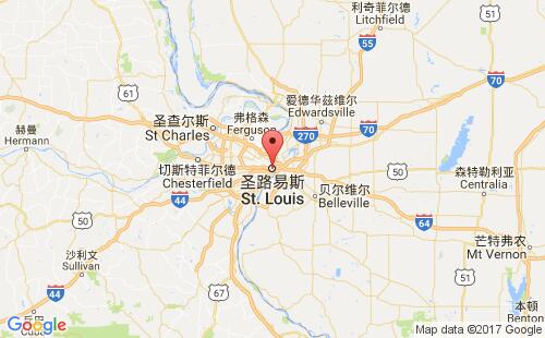 美國海運港口圣路易斯st louis,mo港口地圖