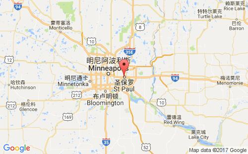美國(guó)海運(yùn)港口圣保羅-明尼蘇達(dá)州st paul,mn港口地圖