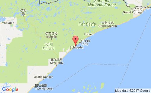 美國(guó)海運(yùn)港口塔科尼特港taconite harbour港口地圖