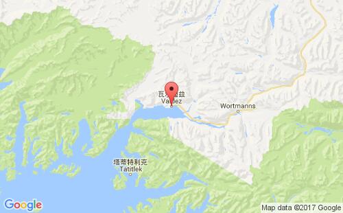 美國海運港口瓦爾迪茲valdez,ak港口地圖